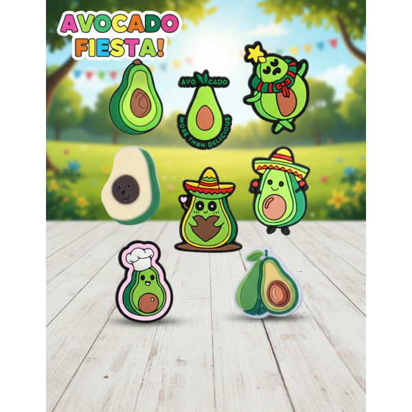 Джибітси авокадо avocado Jibbitz 8 шт аксесуари крокс прикраса