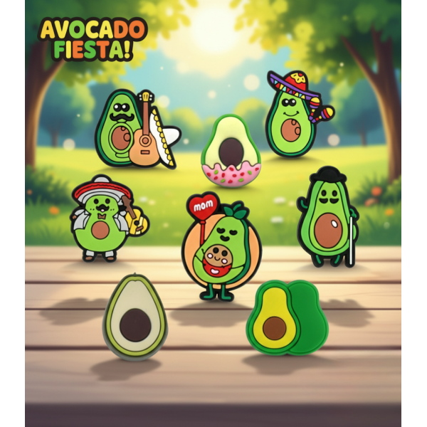 Джибітси авокадо avocado Jibbitz 8 шт аксесуари крокс прикраса