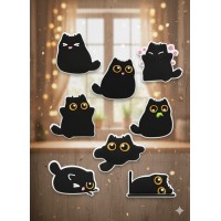 Джибітси кішка маленька чорна кошеня домашній улюбленець тварини Jibbitz 8 шт аксесуари крокс прикраса