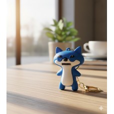 Брелок Фуглер Fuggler синя підозріла лисиця Funny Ugly Monster фігурка іграшка для ключів, рюкзака, сумки 5 см
