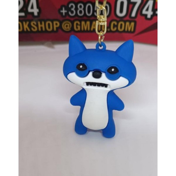 Брелок Фуглер Fuggler синя підозріла лисиця Funny Ugly Monster фігурка іграшка для ключів, рюкзака, сумки 5 см