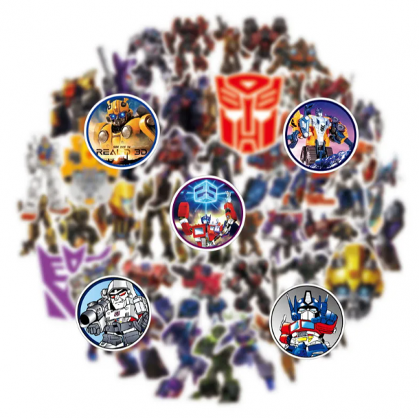 Стікери Трансформери Transformers стікерпак наклейки набір наклейок 49 шт