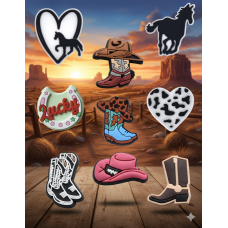 Джибітси ковбой техас захід кантрі вестерн кінь капелюх чобіт Jibbitz 9 шт аксесуари крокс прикраса