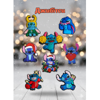 Джибітси Стіч 3D Ліло і стіч Lilo &amp; Stitch 8 шт аксесуари для взуття крокс прикраса