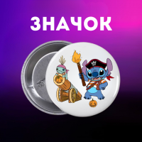 Значок Ліло і стіч Lilo &amp; Stitch на шпильці на рюкзак 44 мм 1 шт