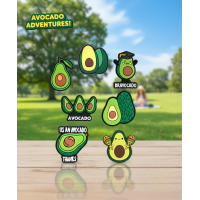 Джибітси авокадо avocado Jibbitz 7 шт аксесуари крокс прикраса