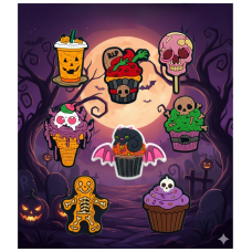 Джибітси Хелловін Halloween Jibbitz 8 шт аксесуари крокс прикраса