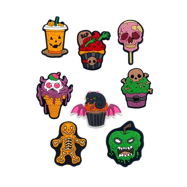 Джибітси Хелловін Halloween Jibbitz 8 шт аксесуари крокс прикраса