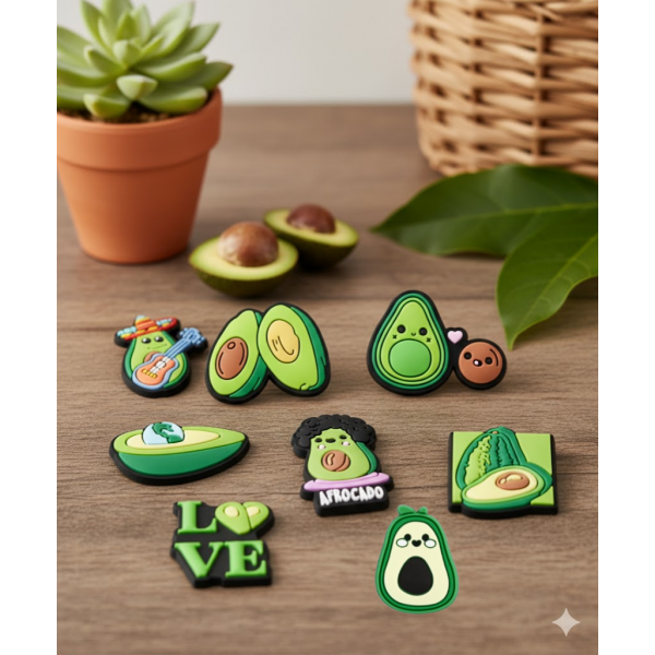 Джибітси авокадо avocado Jibbitz 8 шт аксесуари крокс прикраса