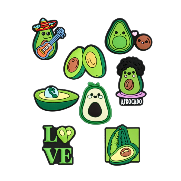 Джибітси авокадо avocado Jibbitz 8 шт аксесуари крокс прикраса