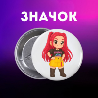 Значок Кейпоп-мисливиці на демонів K-Pop Demon Hunters на шпильці на рюкзак 44 мм 1 шт