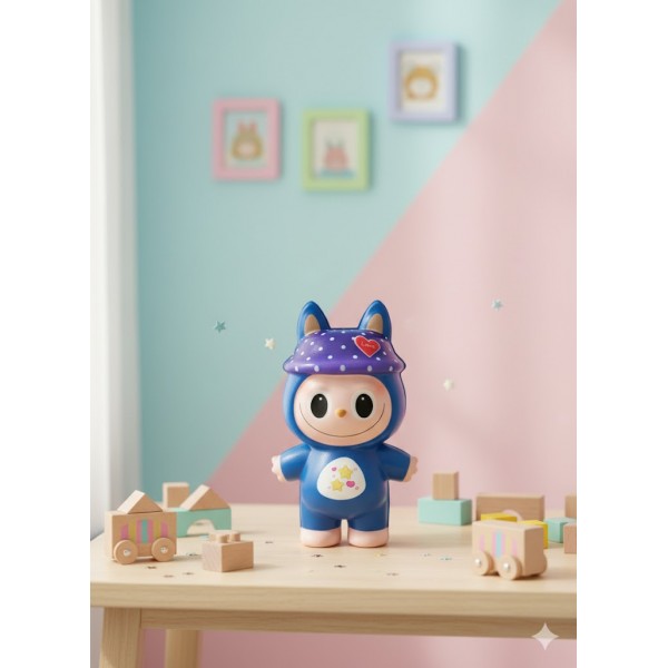 Іграшка антистрес сквіш Лабубу Labubu іграшка синя 12 см