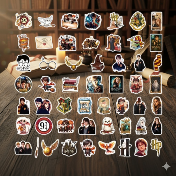 Стікери Гаррі Поттер Harry Potter стікерпак наклейки набір наклейок 53 шт