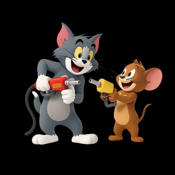 Автомобільна наклейка 3D Том та Джеррі Tom and Jerry 10X10 см