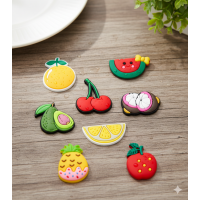 Джибітси фрукти fruits Jibbitz 8 шт аксесуари крокс прикраса