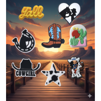 Джибітси ковбой техас захід кантрі вестерн кінь капелюх чобіт Jibbitz 8 шт аксесуари крокс прикраса