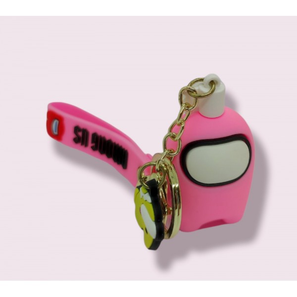 Брелок Амонг Ас Among Us на рюкзак, ключі рожевий дитячий 6 см