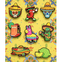 Джибітси Мексика Mexico такос кактус Jibbitz 8 шт аксесуари крокс прикраса