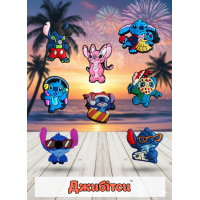 Джибітси Стіч 3D Ліло і стіч Lilo &amp; Stitch 8 шт аксесуари для взуття крокс прикраса