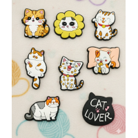 Джибітси котики кішка cat тварина Jibbitz 8 шт аксесуари крокс прикраса