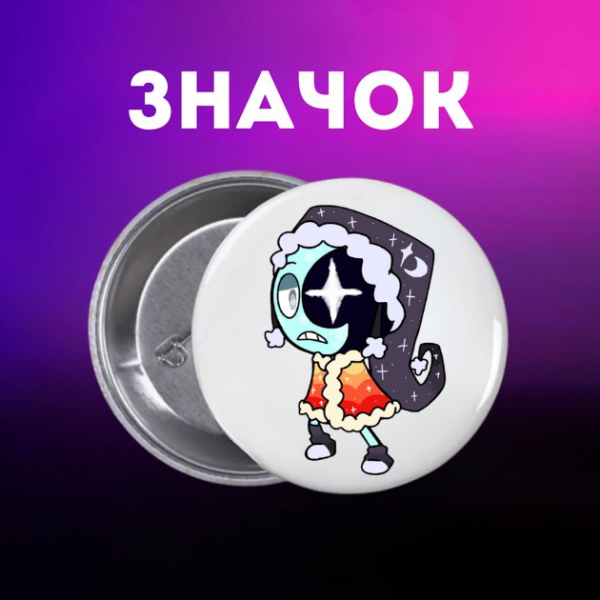 Значок У Світі Денді Roblox Dandy's World на шпильці на рюкзак 44 мм 1 шт