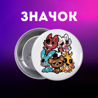 Значок П'ять ночей у Фредді ФНАФ Five Nights at Freddy's аніматроніки на шпильці на рюкзак 44 мм 1 шт