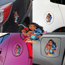 Автомобільна наклейка 3D Ліло та Стіч Lilo and Stitch 10X10см