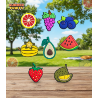 Джибітси фрукти fruits Jibbitz 8 шт аксесуари крокс прикраса