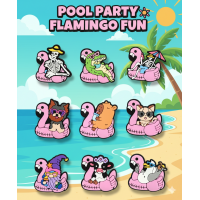 Джибітси плавальний круг у вигляді фламінго Jibbitz 9 шт аксесуари крокс прикраса