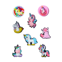 Джибітси єдиноріг Jibbitz 8 шт аксесуари крокс прикраса