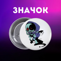 Значек В Мире Дэнди (Денди) Roblox Dandy's World на булавке на рюкзак 44 мм 1 шт