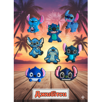 Джибітси Стіч 3D Ліло і стіч Lilo &amp; Stitch 8 шт аксесуари для взуття крокс прикраса