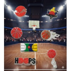 Джибітси баскетбол basketball спорт sport м'яч світяться в темряві 8 шт аксесуари крокс прикраса