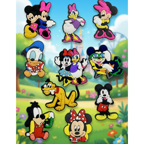 Джибітси Міккі Маус Mickey Mouse Дісней Jibbitz 10 шт аксесуари крокс прикраса