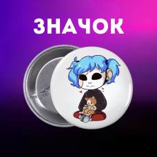 Значок Саллі Фейс Sally Face на шпильці на рюкзак 44 мм 1 шт