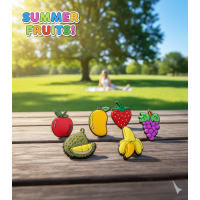 Джибітси фрукти fruits Jibbitz 7 шт аксесуари крокс прикраса