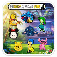 Джибітси Ліло і стіч Вінні Пух Думками навиворіт Дісней 8 шт аксесуари для взуття крокс прикраса