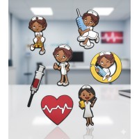 Джибітси медичні історії Medical лікар медсестра для мед. працівника 7 шт аксесуари крокс прикраса