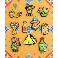 Джибітси Мексика Mexico такос кактус Jibbitz 10 шт аксесуари крокс прикраса