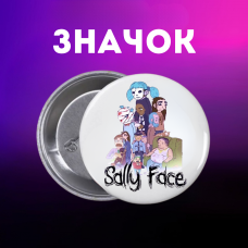 Значок Саллі Фейс Sally Face на шпильці на рюкзак 44 мм 1 шт