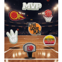 Джибітси баскетбол basketball спорт sport м'яч світяться в темряві 7 шт аксесуари крокс прикраса
