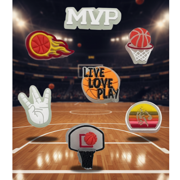 Джибитсы баскетбол basketball спорт sport мяч светящиеся в темноте 7 шт аксессуары крокс украшение