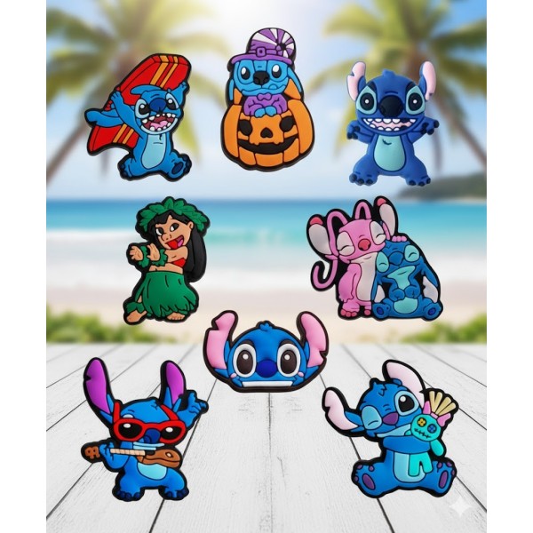 Джибітси Стіч 3D Ліло і стіч Lilo &amp; Stitch 8 шт аксесуари для взуття крокс прикраса