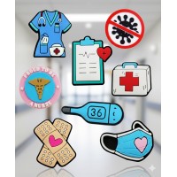 Джибітси медичні історії Medical лікар медсестра для мед. працівника 8 шт аксесуари крокс прикраса