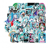 Стікери Хатсуне Міку Хацуне Hatsune Miku стікерпак наклейки набір наклейок 50 шт