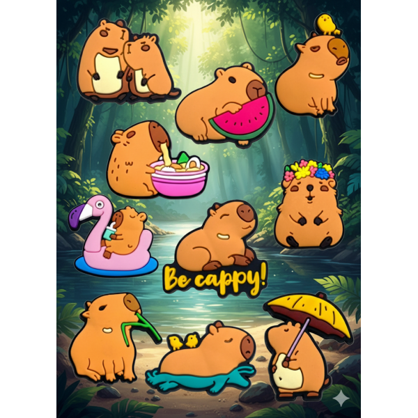 Джибитсы Капибара capybara Jibbitz 10 шт аксессуары крокс украшение
