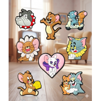 Джибитсы Том и Джерри Tom and Jerry кот мышь Jibbitz 8 шт аксессуары крокс украшение