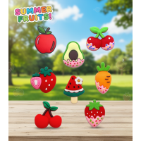 Джибітси фрукти fruits Jibbitz 8 шт аксесуари крокс прикраса