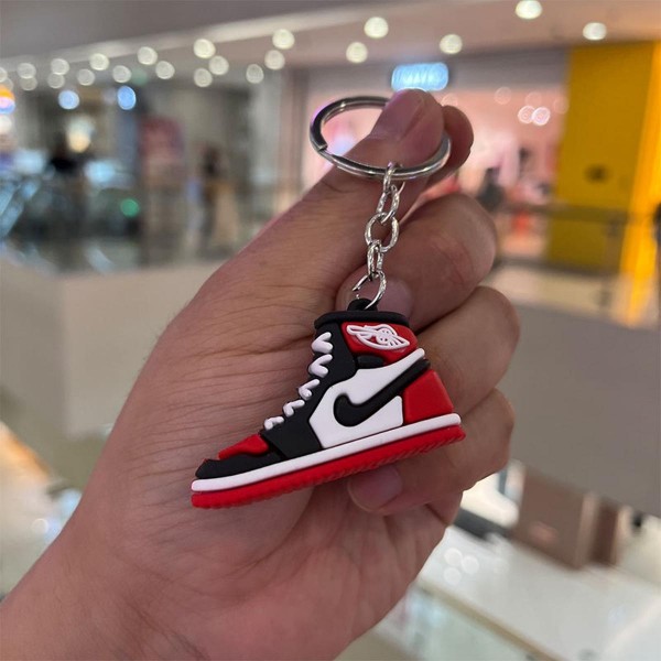 Брелок кросівок Найк Nike Джордан червоний на рюкзак, ключі 3,5 см