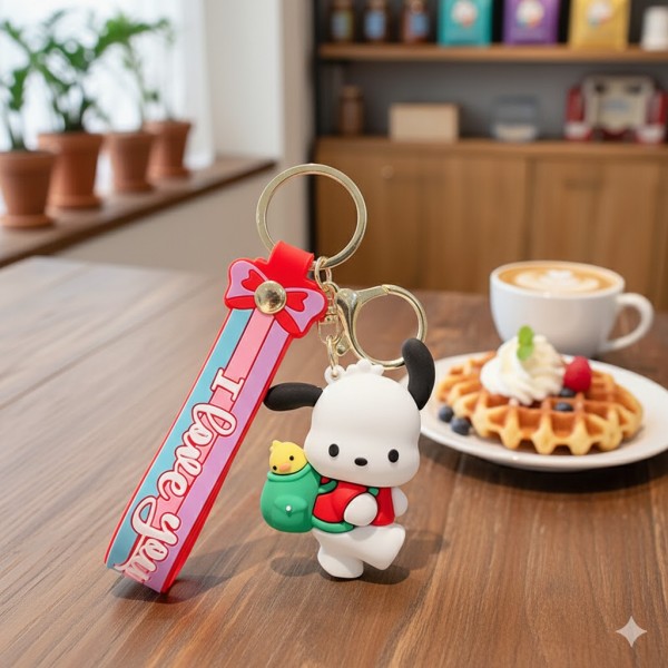 Брелок Санріо собачка Pacha Sanrio Pacha дитячий брелок на рюкзак, ключі 6 см